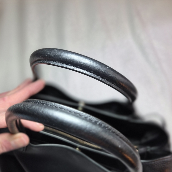 Kate Spade Dumpling LRG Satchel BLK Pebbled Leather Crossbody Bag K8134 W/patch - Picture 9 of 11